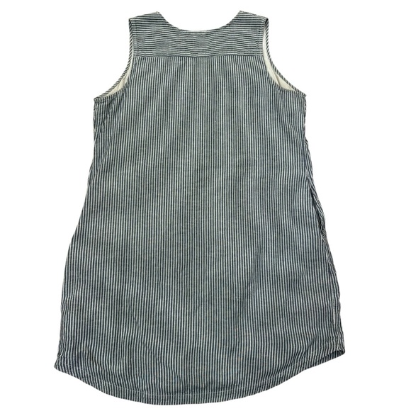 Time and Tru sleeveless shift dress w/ pockets striped lined cotton linen XXL - Picture 2 of 9